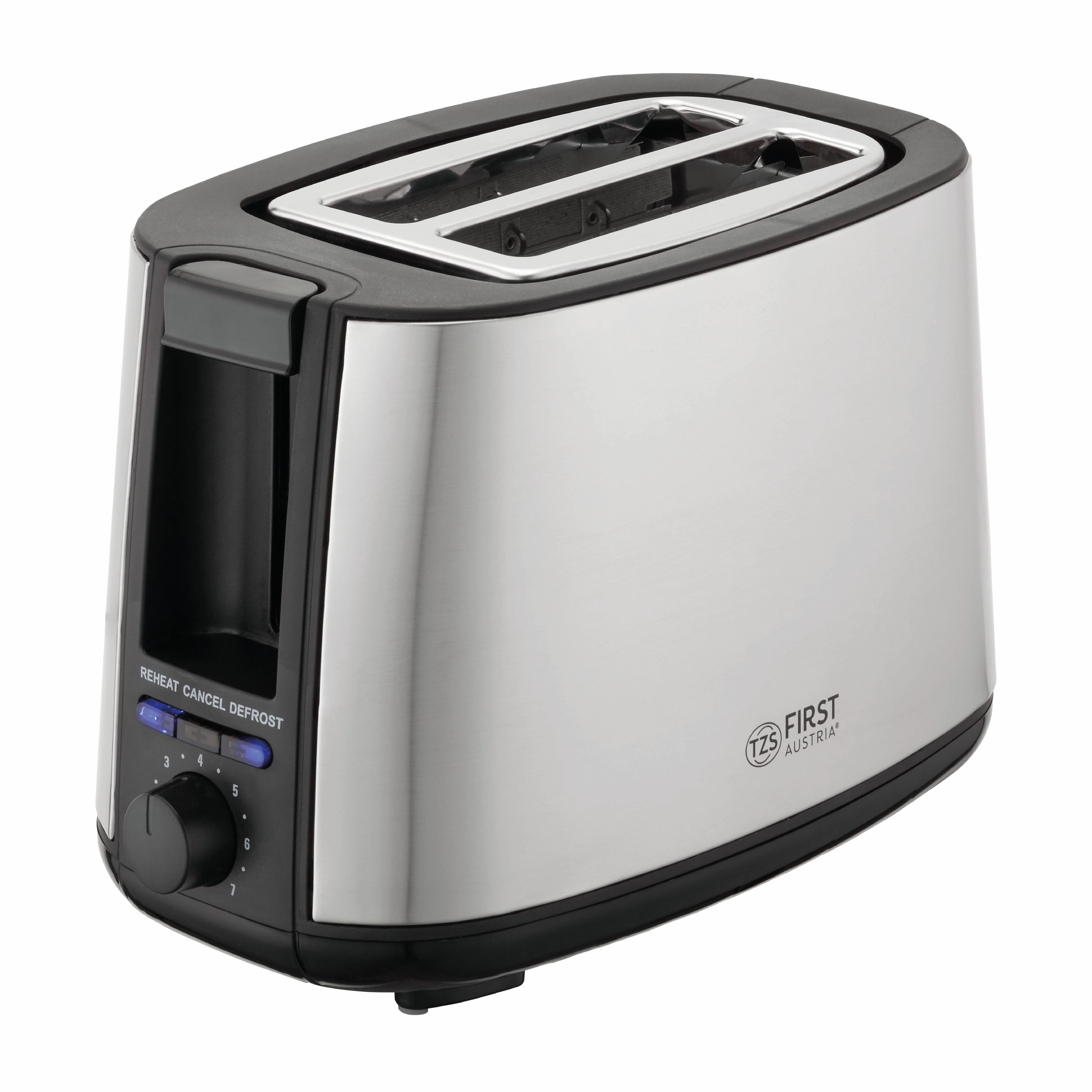 Toaster | 2 Scheiben | 750W | Edelstahl/Schwarz